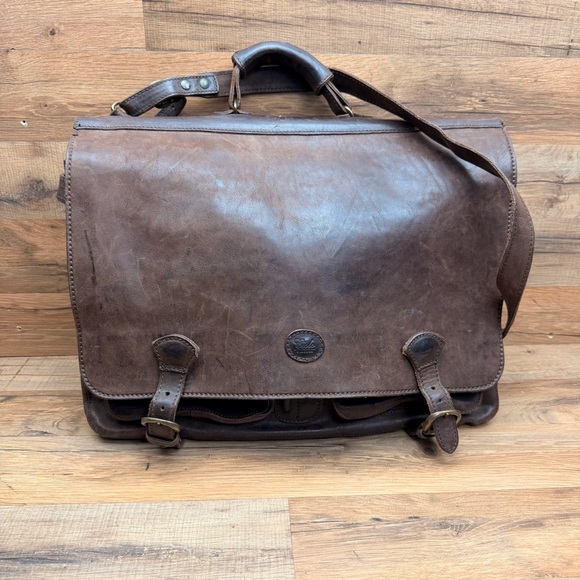 Ciola Firenze Italy Leather Day Pack Purse Brown Brown Leather Messenger Bag - Picture 10 of 10